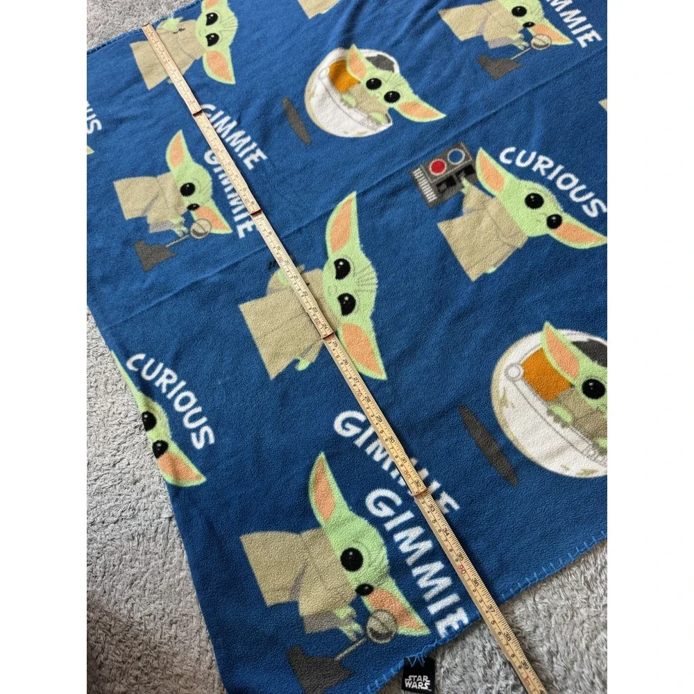 Star Wars Unisex Grogu Fleece Throw Blanket OS Blue Baby Yoda Mandalorian